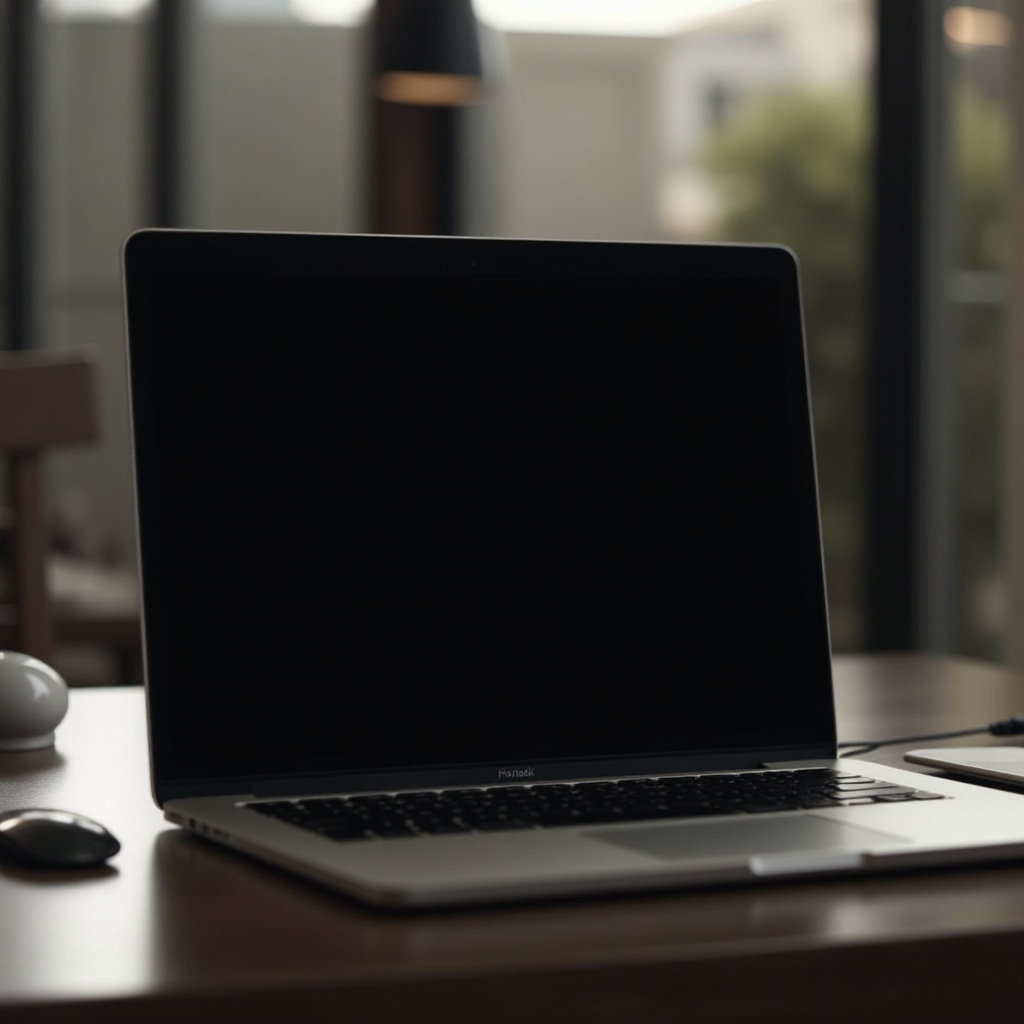 マックブックの黒い画面にマウス