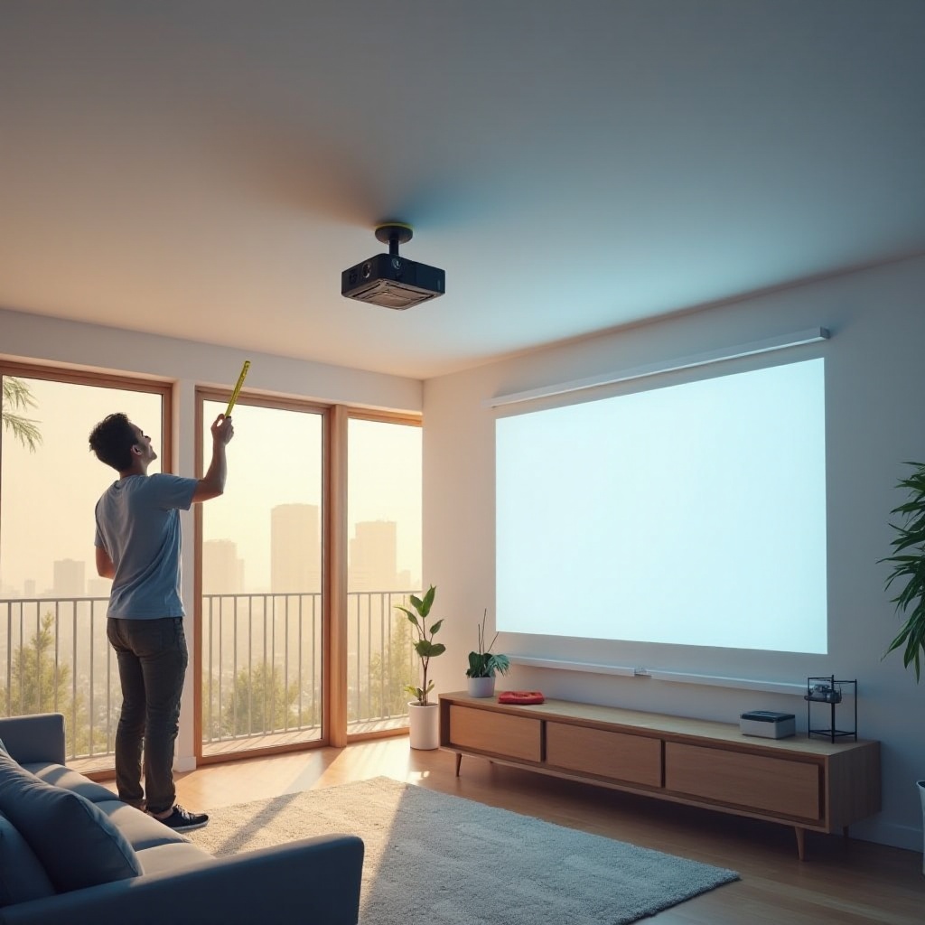 cara memasang proyektor di langit-langit