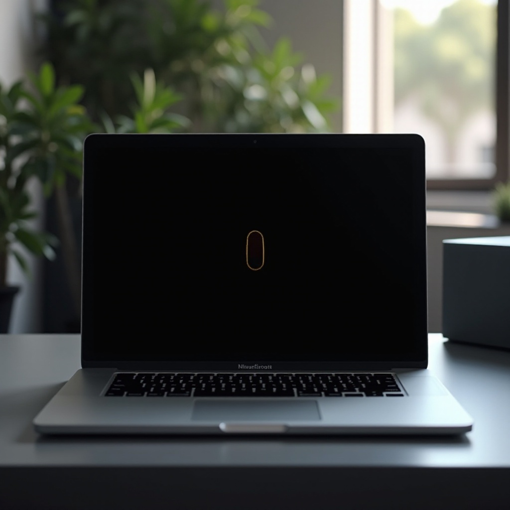 layar hitam macbook dengan mouse