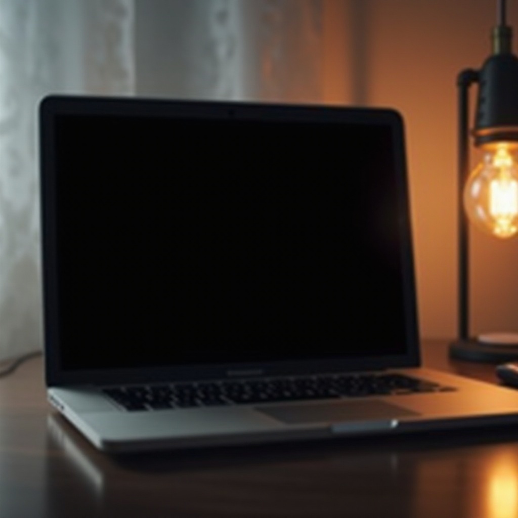 itim na screen ng macbook na may mouse