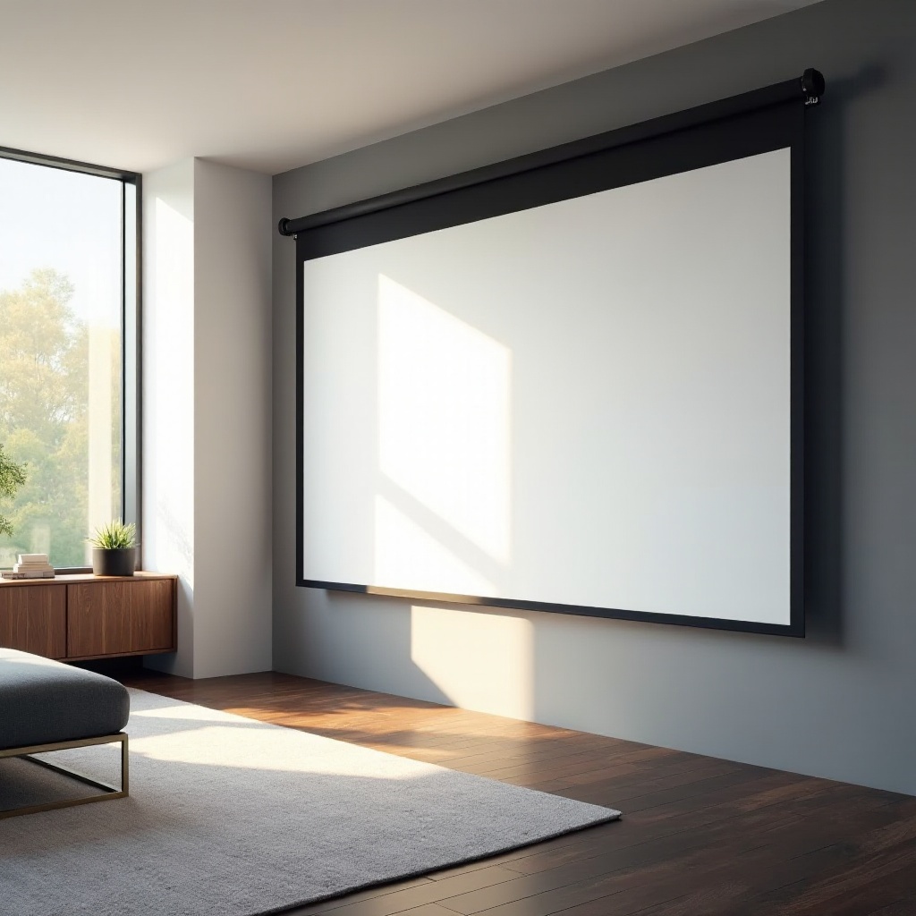 layar proyektor yang naik dari tanah