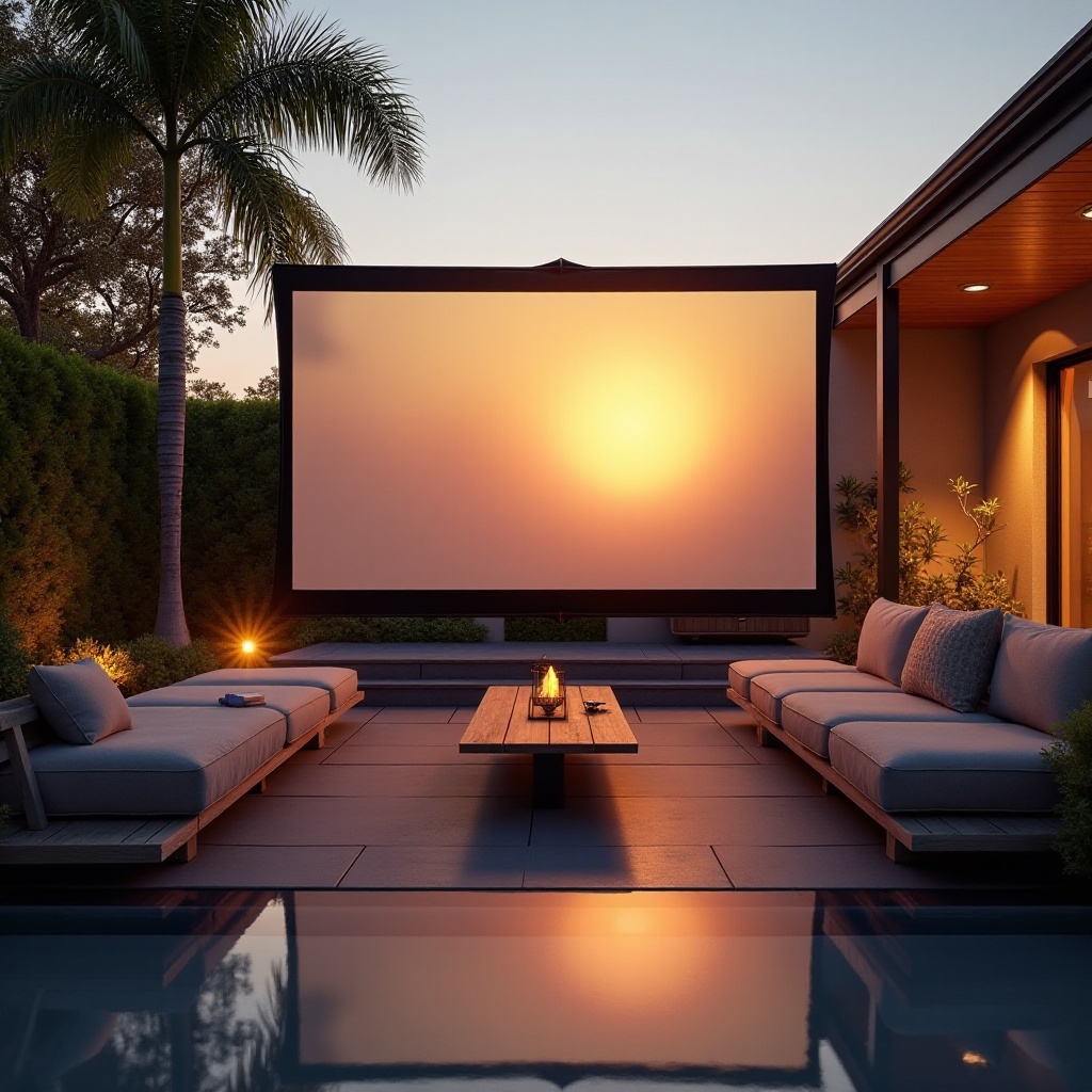 layar proyektor bermotor luar ruangan terbaik