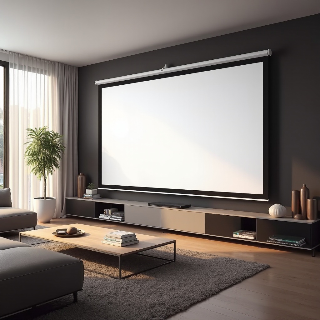 หน้าจอโปรเจคเตอร์ที่ขึ้นจากพื้น