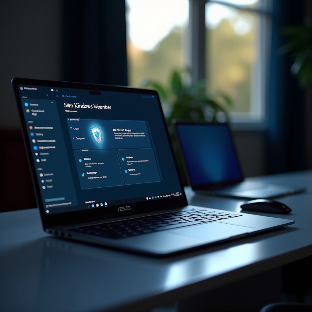 Windows Defender bekerja dengan laptop ASUS